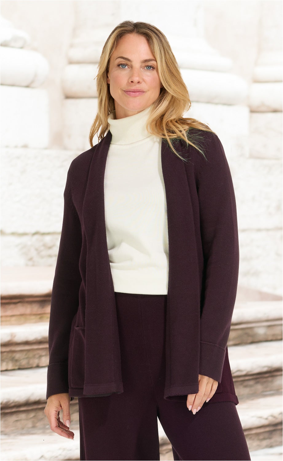 Baumwoll-Mix-Strickjacke
