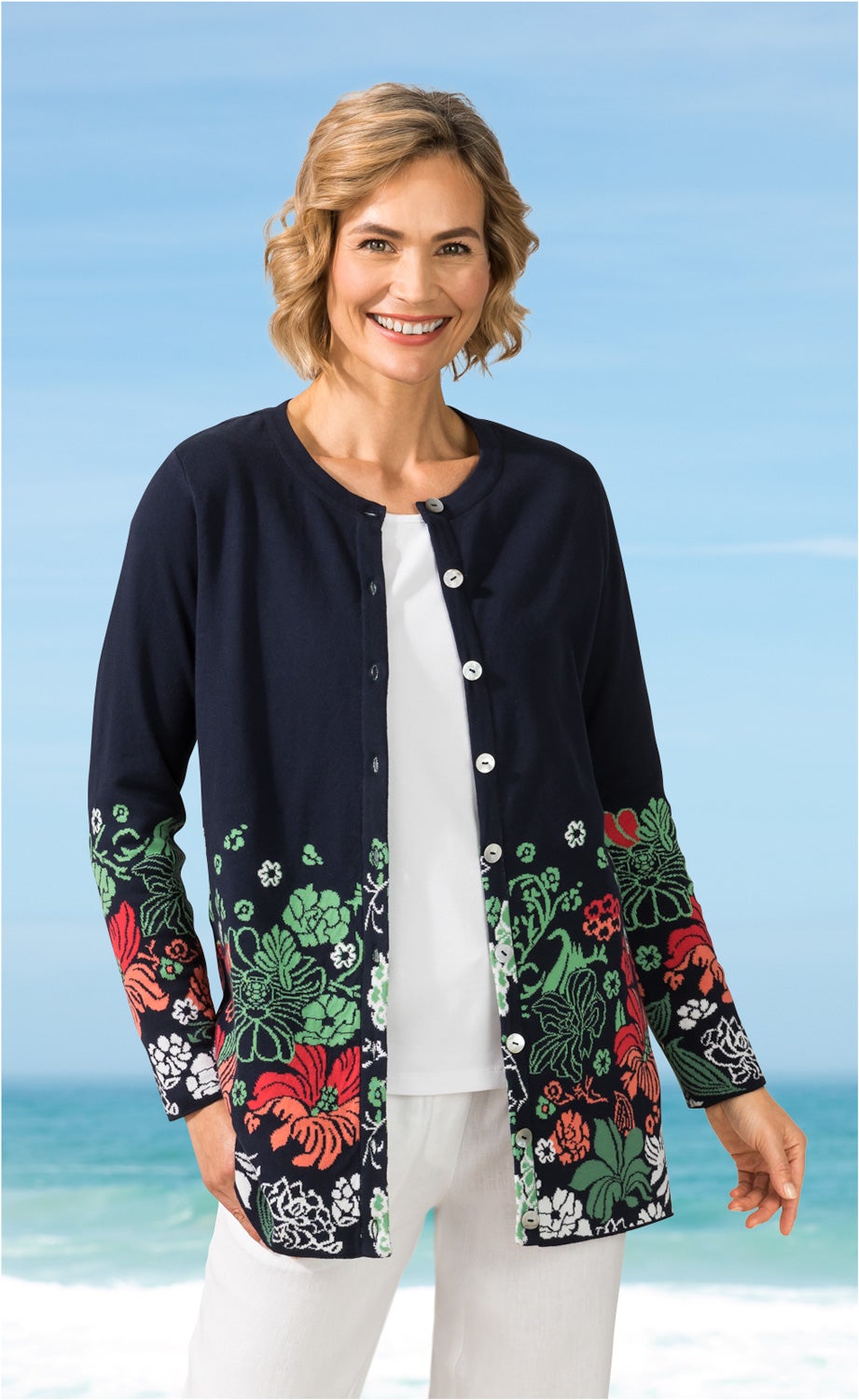 Baumwoll-Strickjacke