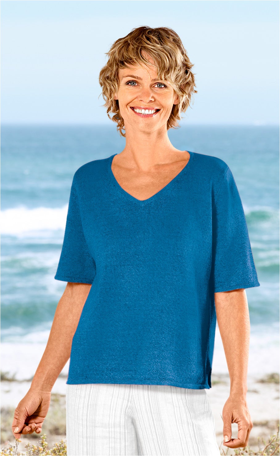 Leinen-Mix-Pullover