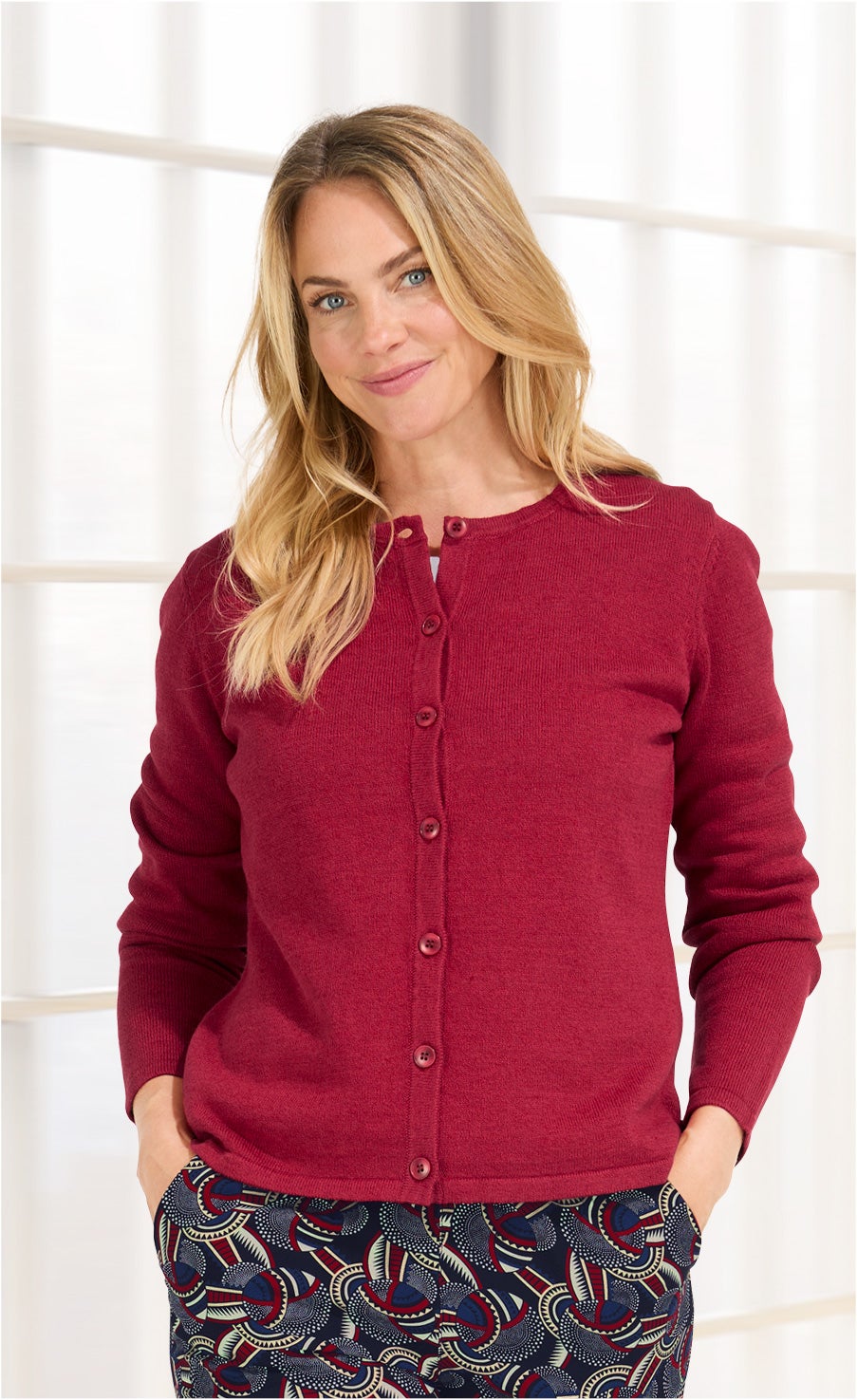 Leinen-Mix-Strickjacke