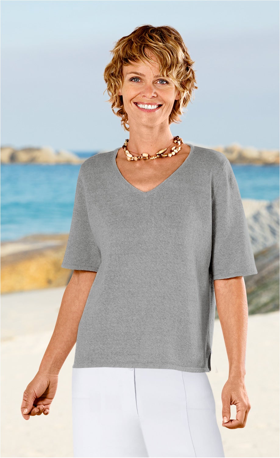 Leinen-Mix-Pullover