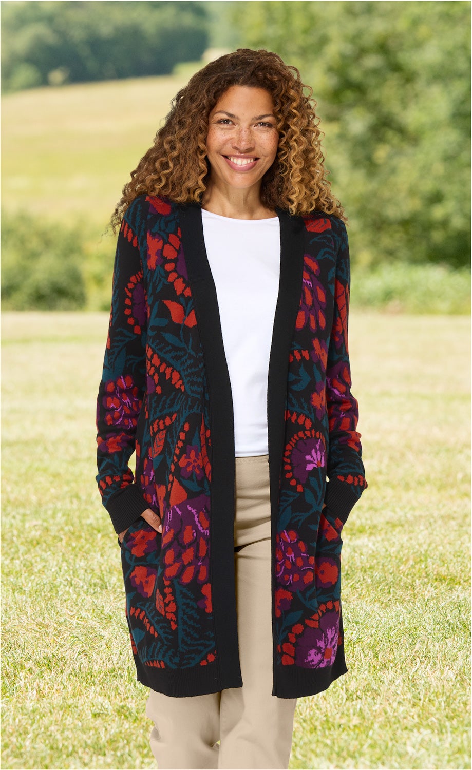 Baumwoll-Mix-Strickjacke