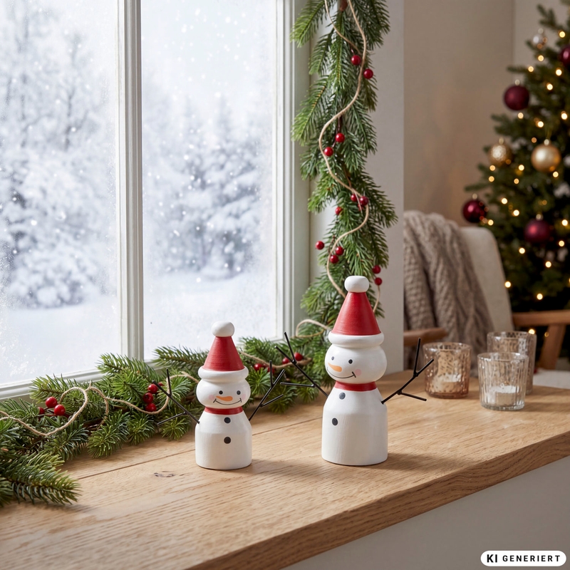 Holz-Schneemann 2/Set