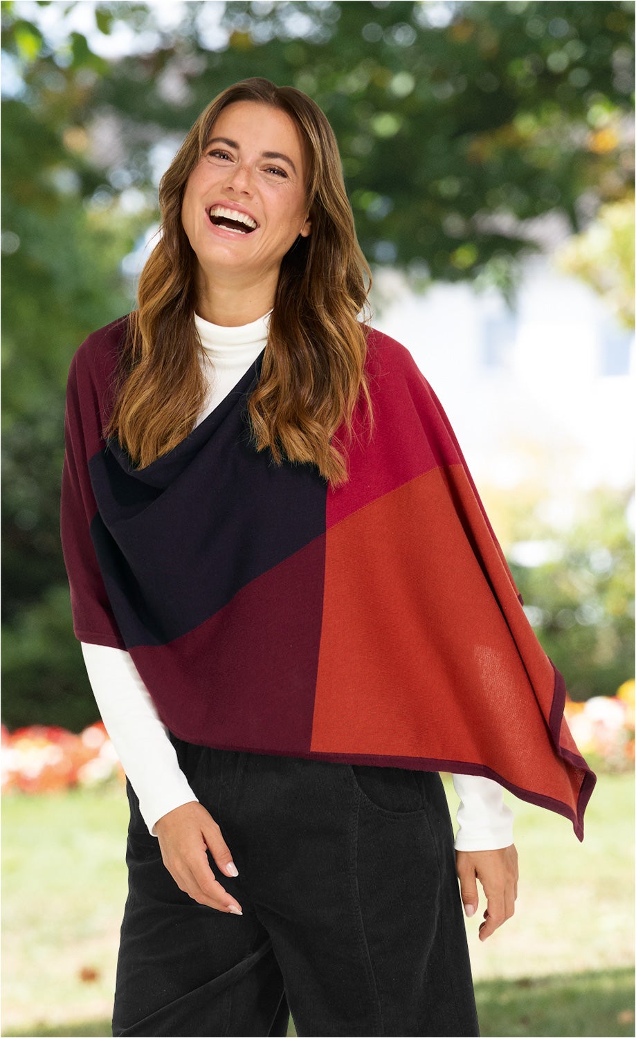 Baumwoll-Mix-Poncho