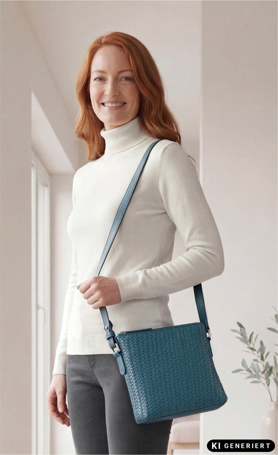 Ledertasche petrol