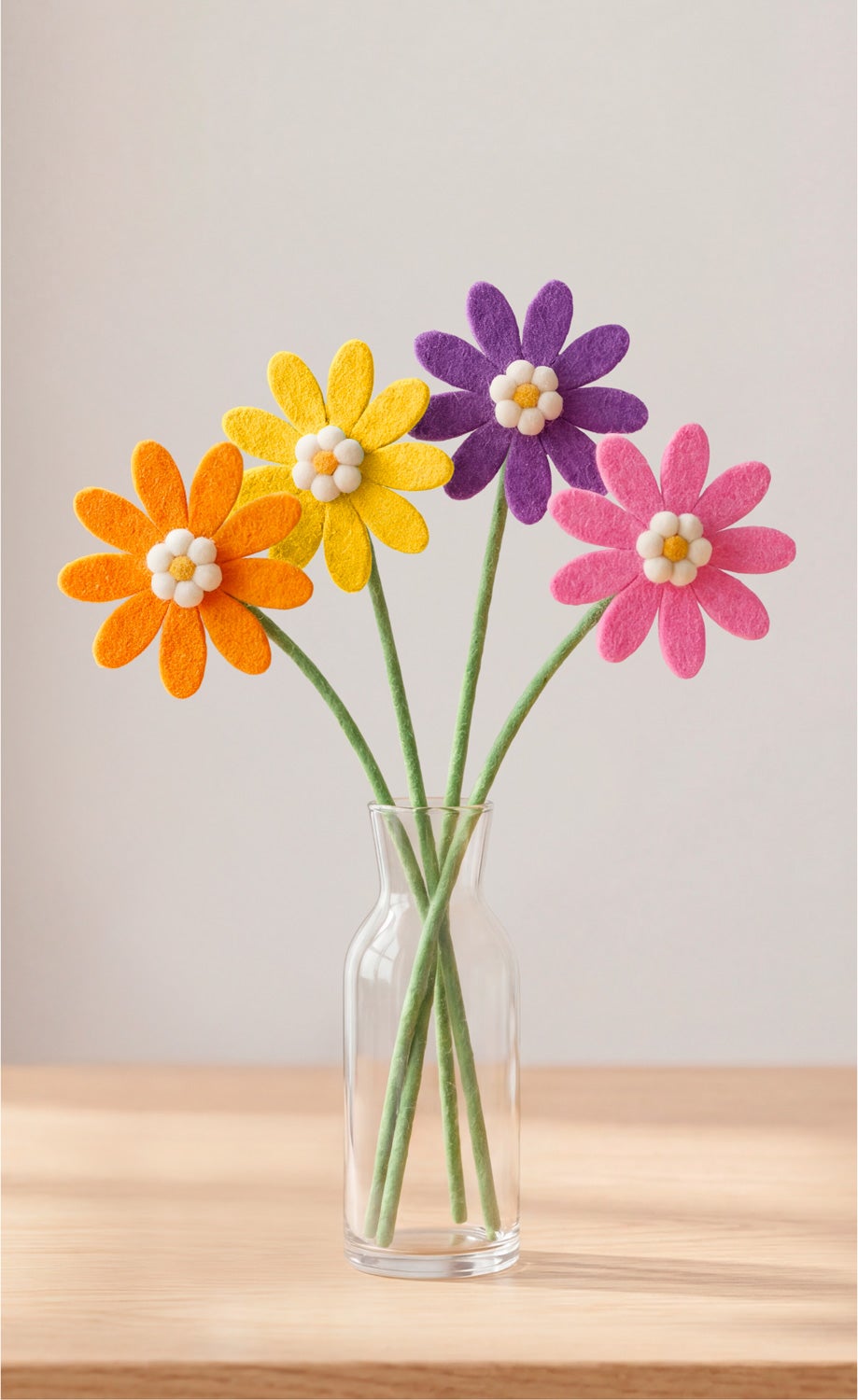 Filz-Blumen 4/Set