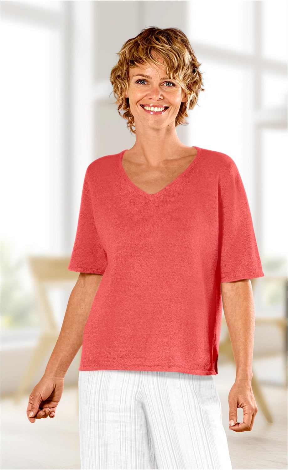 Leinen-Mix-Pullover