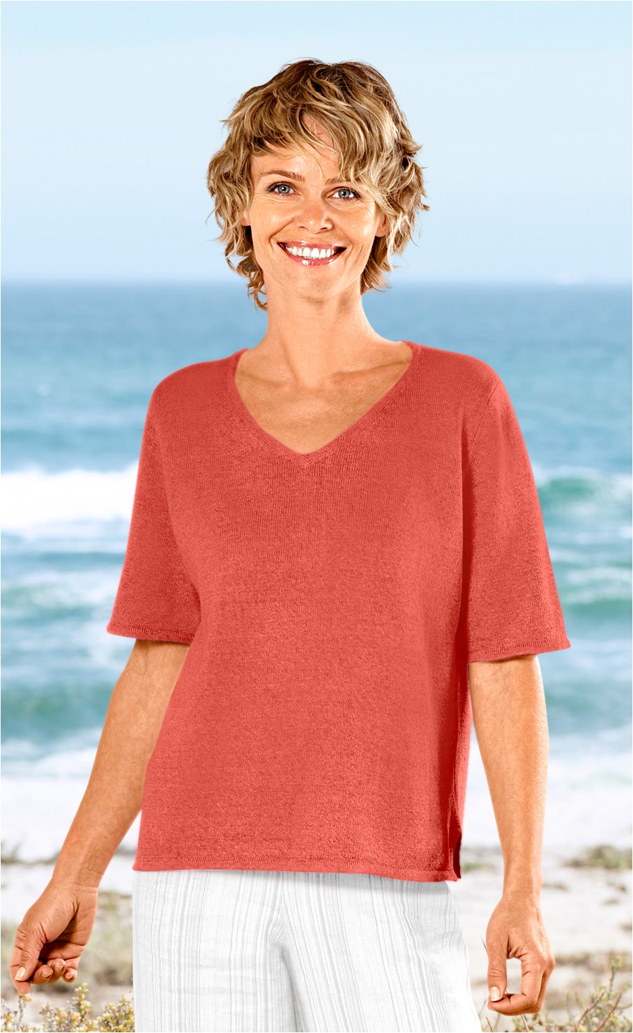 Leinen-Mix-Pullover