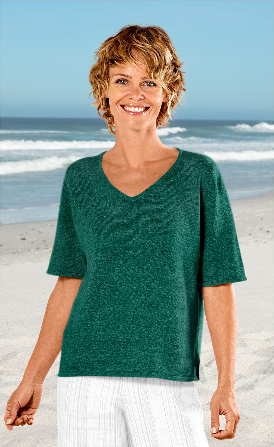 Leinen-Mix-Pullover