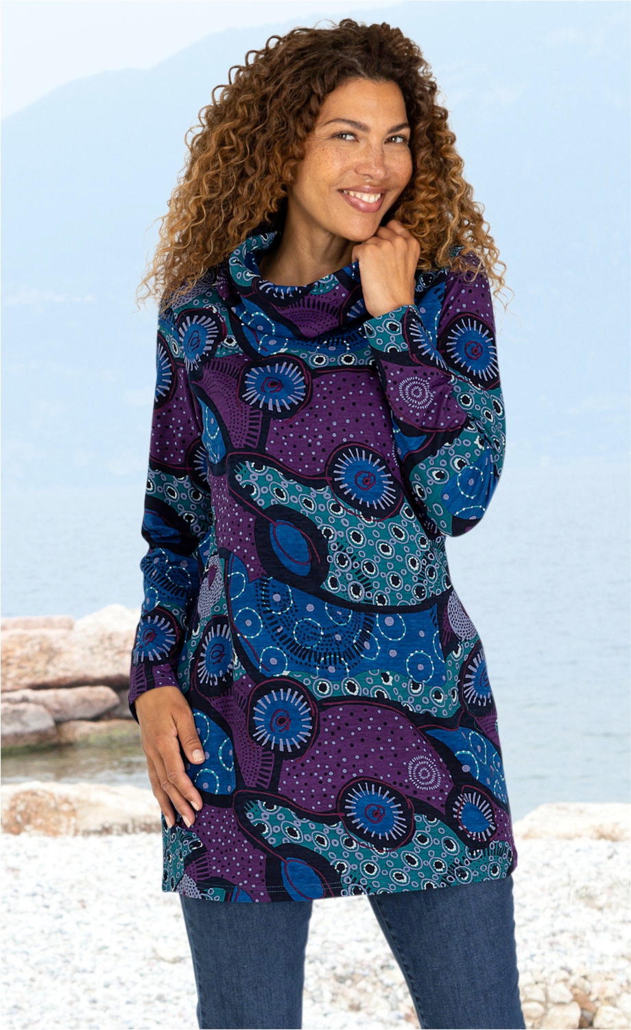 Baumwoll-Mix-Langarmshirt