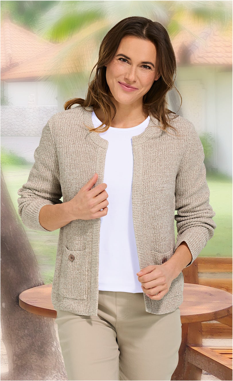 Baumwoll-Strickjacke