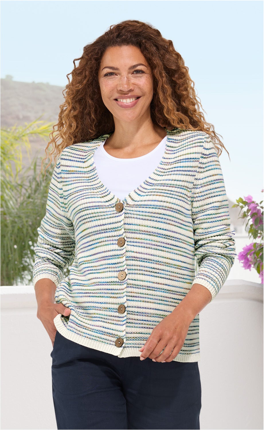 Baumwoll-Strickjacke