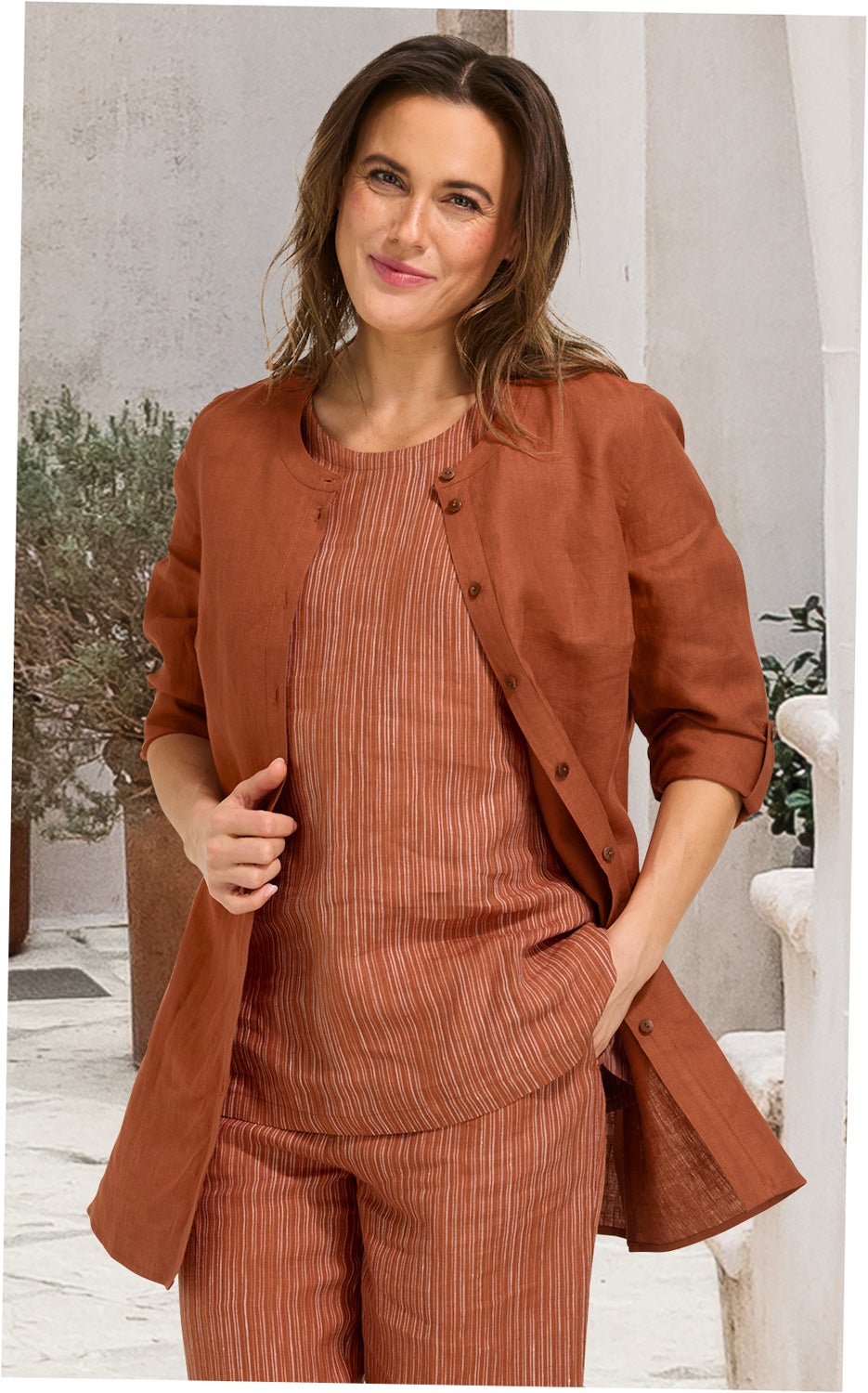 Leinen-Bluse