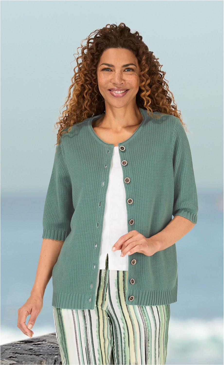 Baumwoll-Strickjacke