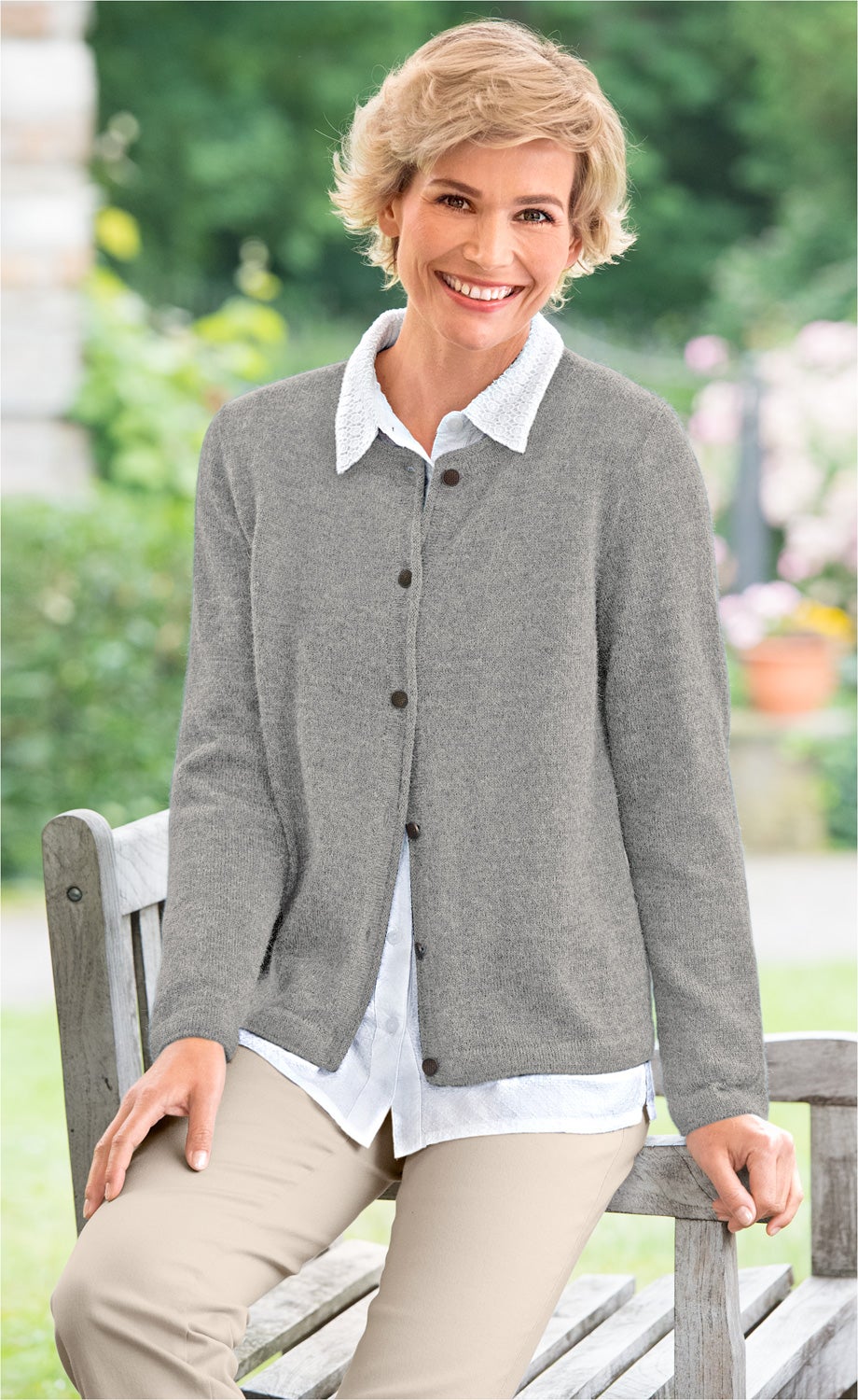 Alpaka-Strickjacke