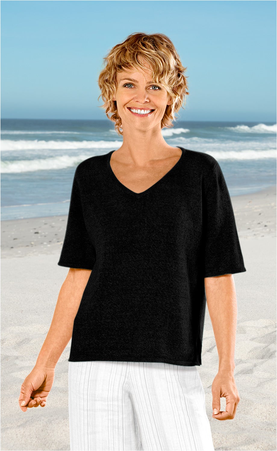 Leinen-Mix-Pullover