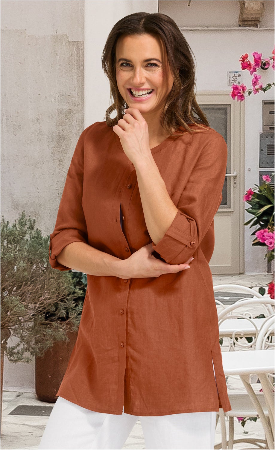 Leinen-Bluse
