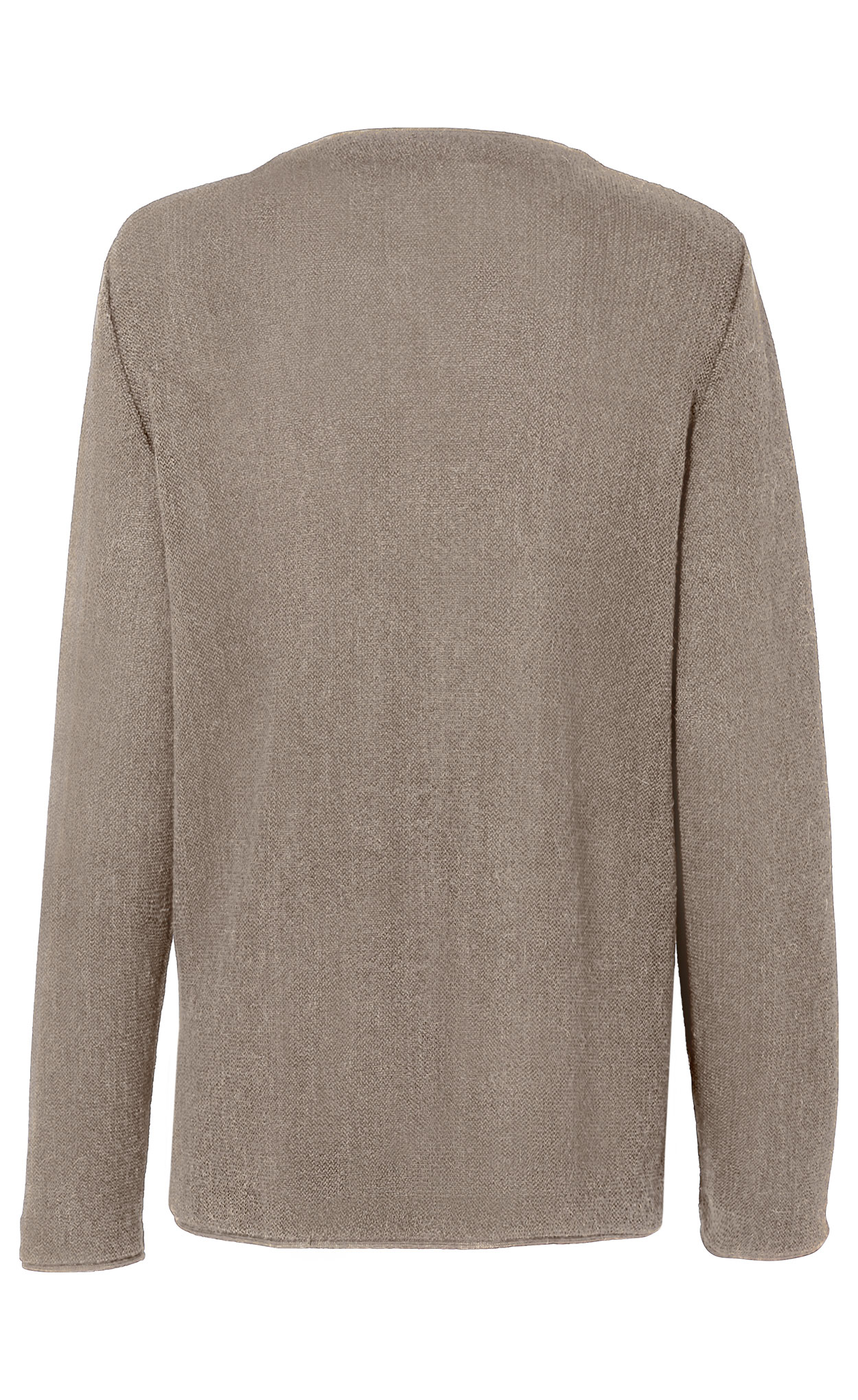 Alpaka-Strickjacke in kiesel - 038356