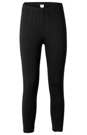 Schwarze Leggings, einfarbig, elastischer Bund, eng anliegende Passform, durchgehende Länge bis zu den Knöcheln