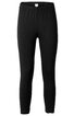 Schwarze Leggings, einfarbig, elastischer Bund, eng anliegende Passform, durchgehende Länge bis zu den Knöcheln