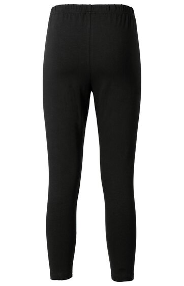 Schwarze Leggings ohne Muster, elastischer Taillenbund, enganliegend, knöchellang
