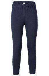 Dunkelblaue Leggings, einfarbig, elastischer Bund, schmal geschnitten, knöchellang
