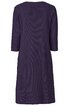 Dunkellila Kleid, unifarben, gerade geschnitten, 3/4-lange Ärmel, mittellang, Rundhalsausschnitt