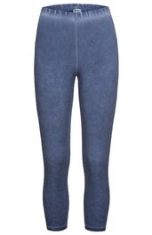 Blaugraue Leggings ohne Muster, hochtailliert, schmal geschnitten, elastischer Bund, knöchellang