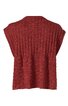 Ärmelloses Strickoberteil in ziegelroter Farbe, strukturierte Oberflächenmuster, breite Schultern, gerader Saum
