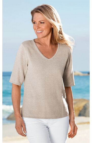 Leinen-Mix-Pullover 