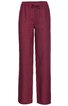 Hose in bordeauxrot, unifarben, gerader Schnitt, elastischer Bund mit Kordelzug, lange Hosenbeine