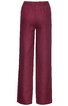 Bordeauxrote, gerade geschnittene Hose mit elastischem Bund, ohne sichtbare Taschen oder Verzierungen