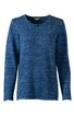 Langärmliges Pullover-Oberteil in meliertem Blauton, rundhalsausschnitt, gerade geschnitten, ohne sichtbare Verschlüsse