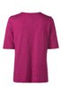 Damen-T-Shirt in fuchsia, einfarbig, Rundhalsausschnitt, kurze Ärmel, lockere Passform, Rückenansicht