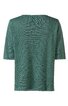 Dunkelgrünes T-Shirt ohne Muster, halblange Ärmel, gerader Schnitt, Rundhalsausschnitt, Rückansicht