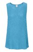 Ärmelloses, hellblaues Oberteil mit rundem Ausschnitt, locker geschnitten, ohne Muster oder Verzierungen