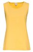 Gelbes Tanktop ohne Muster, rundhalsausschnitt, ärmellos, gerade Form