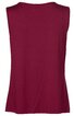 Ärmelloses Oberteil in dunklem Rot, einfarbig, Rundhalsausschnitt, gerade geschnitten