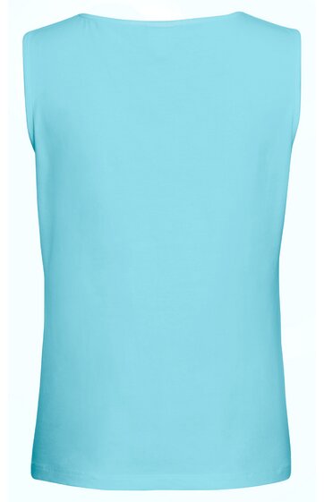 Ärmelloses Tanktop in hellblau, ohne Muster, rundhalsausschnitt, gerade geschnitten