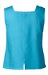 Ärmelloses, türkisfarbenes Top mit rundem Ausschnitt, gerader Saum mit mittigem Schlitz, glatte Oberfläche