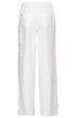 Weiße, gerade geschnittene Hose mit elastischem Bund, zwei angedeutete Gesäßtaschen, seitliche Abnäher, lange Beinlänge