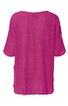 Locker geschnittenes Damenoberteil in kräftigem Pink, einfarbig, halblange weite Ärmel, runder Halsausschnitt, gerader Saumabschluss