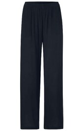 Locker geschnittene Hose in dunkelblau, gerade Form, elastischer Bund, ohne Muster oder sichtbare Taschen