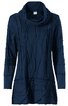 Damenpullover mit Rollkragen und strukturiertem Muster in Dunkelblau