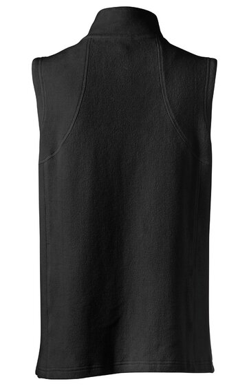 Ärmelloses Poloshirt in Schwarz, unifarben, mit Stehkragen, glatte Oberfläche, gerade geschnitten