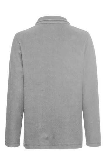 Langärmliges Hemd in hellgrau, einfarbig, mit Umlegekragen, gerade geschnitten, Rückansicht