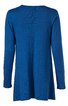 Langärmliges Shirt in kobaltblau, unifarben, lange Form, Rundhalsausschnitt, ohne sichtbare Verschlüsse, flach liegend fotografiert