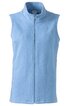 Hellblauer, ärmelloser Fleece-Weste mit durchgehendem Reißverschluss, Stehkragen, gerade geschnitten