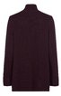 Langärmliger Pullover in dunkelweinrot, uni, hoher Stehkragen, gerade geschnitten, weite Ärmel mit breiten Bündchen, Rückansicht