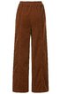 Braune, weite Hose mit elastischem Bund, gerader Schnitt, ohne Muster, knöchellang
